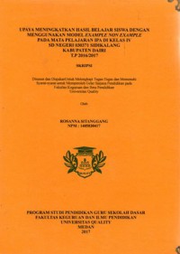 upaya meningkatkan hasil belajar siswa dengan menggunakan model example non example pada mata pelajaran ipa di kelas iv sd negeri 030371 sidikalang kabupaten dairi t.p 2016/2017