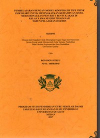 Pembelajaran dengan model kooperatif tipe think pair share untuk meningkatkan kemampuan siswa merasionalkan penyebut bentuk akar di kelas x SMA negeri tigapanah tahun pelajaran 2014/2015