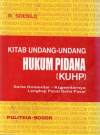 Kitab Undang-Undang Hukum Pidana (KUHP), Cet.9