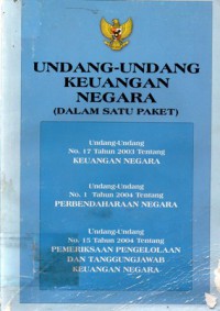 Undang-Undang Keuangan Negara (Dalam Satu Paket), Cet.1