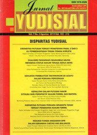 JURNAL YUDISIAL : DISPARITAS YUDISIAL