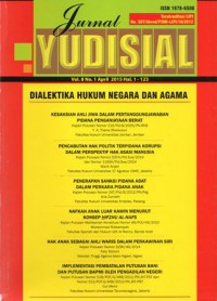 JURNAL YUDISIAL : DIALEKTIKA HUKUM NEGARA DAN AGAMA