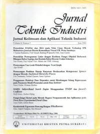 Jurnal Teknik Industri : Jurnal Keilmuan Dan Aplikasi Teknik Industri