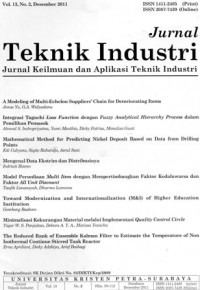 Jurnal Teknik Industri : Jurnal Keilmuan Dan Aplikasi Teknik Industri